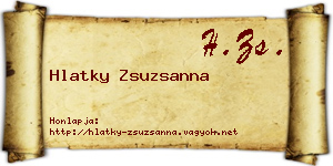 Hlatky Zsuzsanna névjegykártya